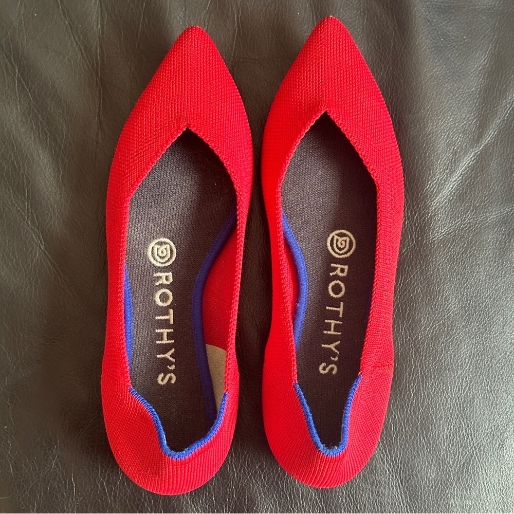 Rothy’s The Point Cherry Red Shoes Size 6